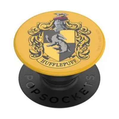 PopSockets, Pop Grip za standardne pametne telefone z logotipom Hufflepuff, Črna / Rumena