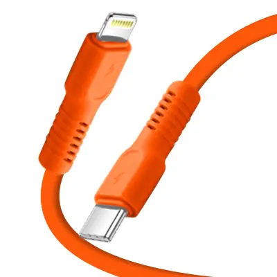 Forever, Polnilni kabel 2.4A in sinhronizacija USB-C na Lightning 27W 1,8m, Oranžna
