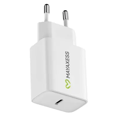 Mayaxess, Hitri polnilnik USB-C za Samsung Galaxy S25 Plus 20W, Bela