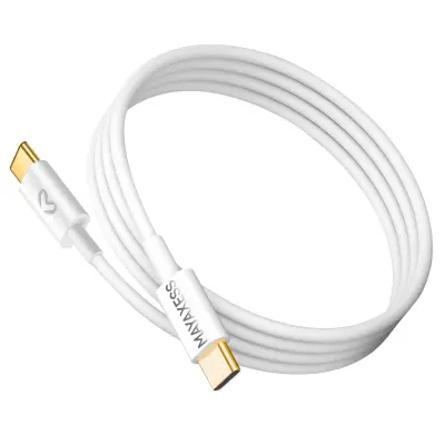 Mayaxess, 1m USB-C polnilni kabel za Samsung Galaxy S25 Plus, Bela