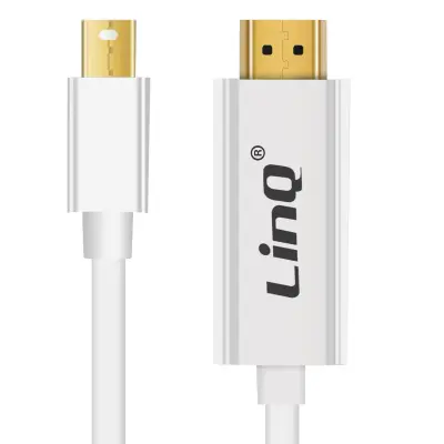 LinQ, Video kabel Mini DisplayPort moški do HDMI moški 1,8 m, Bela