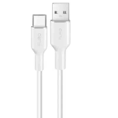 PURO, Fleksibilen kabel USB-A na USB-C 18W 1.5m model Icon, hitro polnjenje, Bela