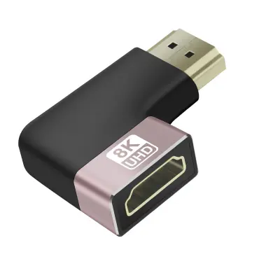 LinQ, Adapter Video 8K UHD HDMI Ženski na HDMI Moški Sklonjen levo, Črna