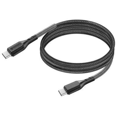Forcell, Kabel USB-C na USB-C 240W Power Delivery 3.1 Pletenina iz ogljikovih vlaken 1m, Črna