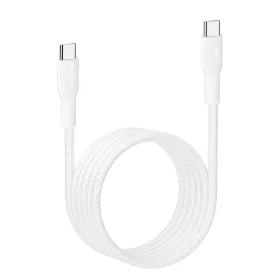 Belkin, USB-C na USB-C kabel 240W 2m hitro polnjenje ojačan, Bela