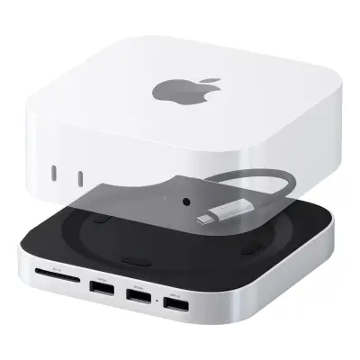 Satechi, Priključna postaja za Mac Mini 2024 s priključkom USB C in pomnilnikom SSD, Srebrna