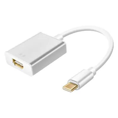HDMI / USB-C adapterski kabel za pametni telefon, prenosni računalnik, Ultra HD 4K video, Bela