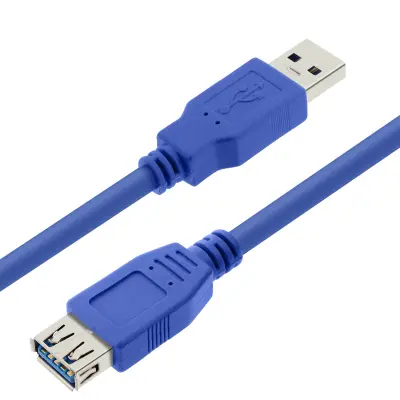 LinQ, USB kabel 3.0 moški do USB 3.0 ženski, 3 m podaljšek, Modra