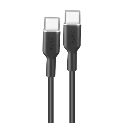 PURO, Fleksibilen kabel USB-C na USB-C 60W 1.5m model Icon, hitro polnjenje, Črna