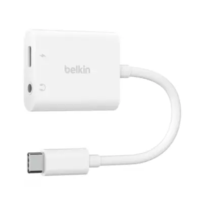 Belkin, Rockstar USB-C/USB-C in 3,5 mm jack avdio adapter, Bela