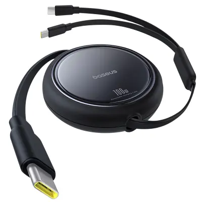Baseus, Vlečni kabel 2x USB-C 100W Rapid Charge and Data Transfer, Črna