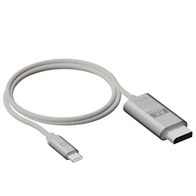 LinQ, USB-C na DisplayPort kabel 2m 8K Ultra HD, serija ProCable, Svetlo siva