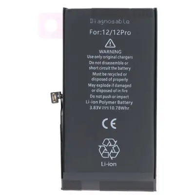 Diagnostična baterija za iPhone 12 / 12 Pro Li-polimer 3,83 V 2815 mAh 10,78 Wh, Črna