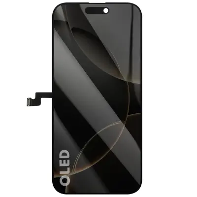 Trdi zaslon OLED za iPhone 16 Pro Max s predhodno sestavljenim steklom na dotik, Črna