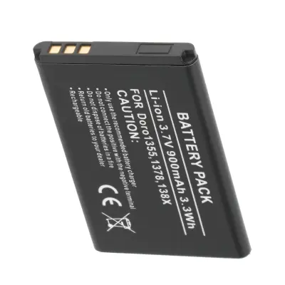 Li-ionska baterija 900mAh za telefon Doro 1355 / 1378 Združljiva DBAB-800A 3,7V, Črna