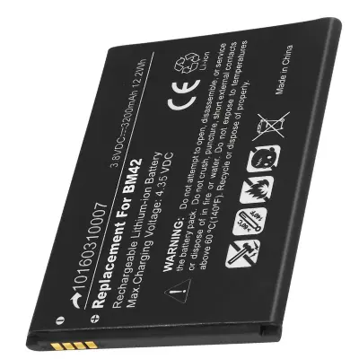 Nadomestna baterija BM42 za Redmi Note Li-ion 3,8V 3200mAh 12,2Wh, Črna