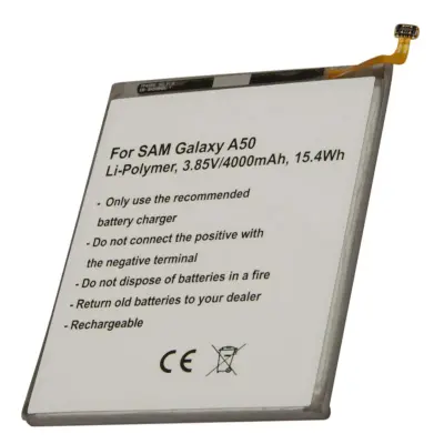 Baterija za pametni telefon Galaxy A50 Li-polimer 3.85V 4000mAh 15.4Wh, Srebrna