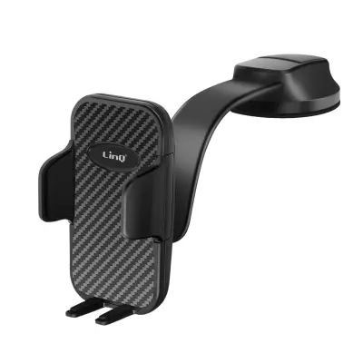 LinQ, Držalo za pametni telefon v avtomobilu Nastavljive objemke Pritrditev sesalnega pokala, Črna