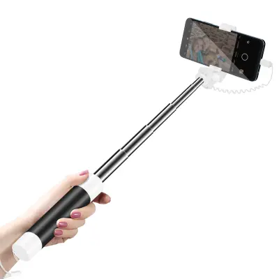 LinQ, Integrirano ogledalo USB C Selfie Pole z gumbom za zaklop, Bela