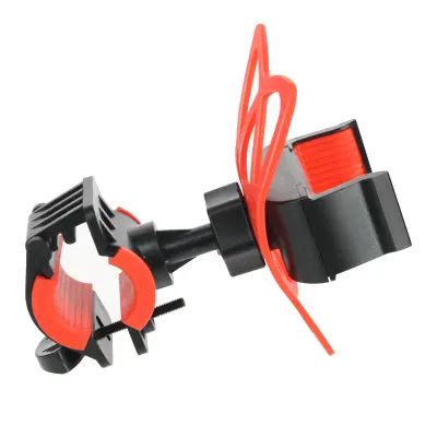 Stojalo za dve kolesi Pritrditev na krmilo Silikonski ročaj, Črna / Rdeča