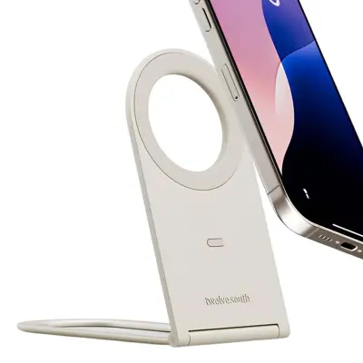 Twelve south, MagSafe stojalo za iPhone, ultra tanko zložljivo, Curve Nano serija, Bela