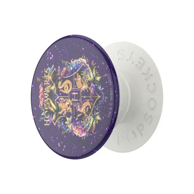 PopSockets, Pop Grip za pametne telefone Standardno oblikovanje Hogwarts Floral Glitter, Bela