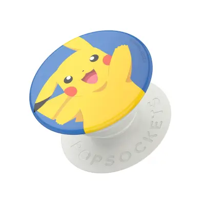 PopSockets, Pop Grip za pametne telefone Standard Pikachu Knocked Pokémon, Bela / Modra