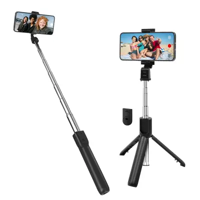 LinQ, Stojalo za selfije z raztegljivim stativom in daljinskim upravljalnikom Bluetooth, Črna