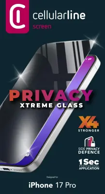 Zaščitno steklo CELLULARLINE Xtreme Glass PRIVACY - Apple iPhone 17 PRO