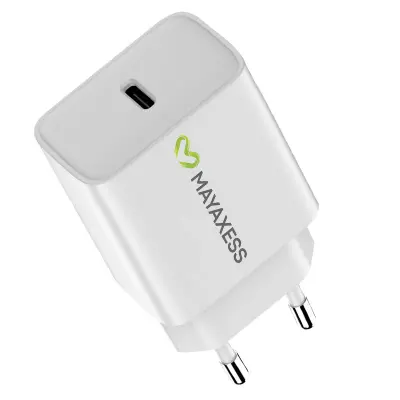 Mayaxess, Hitri polnilnik USB-C 20W za Samsung Galaxy S25 FE, Bela