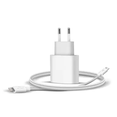 Polnilec za iPhone / iPad USB-C 20W s kablom Lightning Power Delivery, Bela