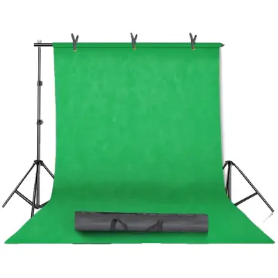 Komplet stojala za fotografsko ozadje, nastavljivo stojalo, Chromakey zelena zaslona, 2600x3000mm, z zelenim platnom