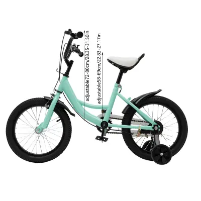 Otroško kolo, 16-palčna velikost kolesa, nastavljiv sedež in krmilo, zelena 16 Zoll