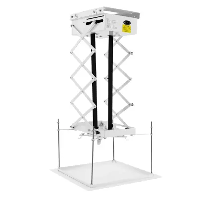 Dvižnik projektorja, daljinsko upravljanje, trdna konstrukcija, Bela