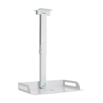 Nosilec za projektor na strop, nastavljiva dolžina 34-56cm, nosilnost 14kg, velikost pladnja 35x22cm, Bela