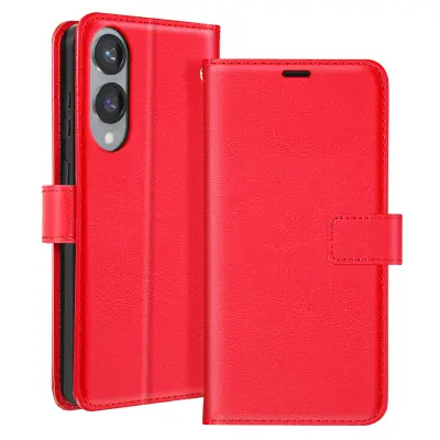 Mayaxess, Ohišje za Samsung Galaxy S25 Edge Clapet Wallet Stand, Rdeča