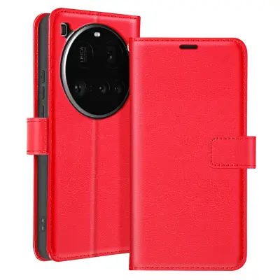 Mayaxess, Ohišje za Xiaomi 15 Ultra Clapet Wallet Stand, Rdeča