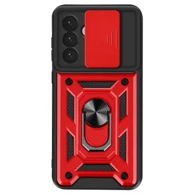 Mayaxess, Ohišje za Samsung Galaxy A56 Podporni obroč z zaščito kamere, Rdeča