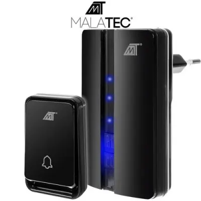 Zvonec brezžični 220V, 51 melodij, 9dB, črn