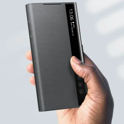 Odprta emb - Originalen ovitek za Samsung Galaxy Note 20 Ultra, ovitek Clear View - crn