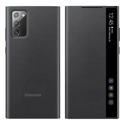 Odprta emb - Prosojna originalna torbica Clear View za Samsung Galaxy Note 20 - ?rna