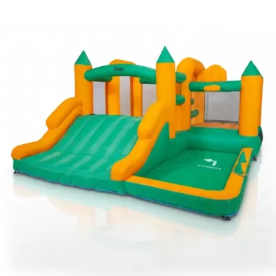 Napihljivo otroško igrišče KiNDi DPZ005 – 380 × 360 × 205 cm, ventilator 450 W, za 4 otroke