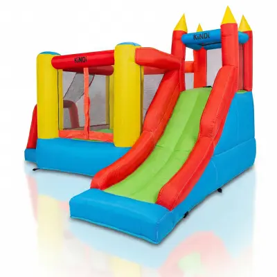 Napihljivo otroško igrišče KiNDi DPZ009 – 320 × 270 × 210 cm, tobogan, 450 W