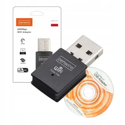 Zenwire WD-AX302 USB WiFi adapter 600 Mb/s dvopasovni 2,4/5 GHz, USB 3.0/2.0, 802.11ac