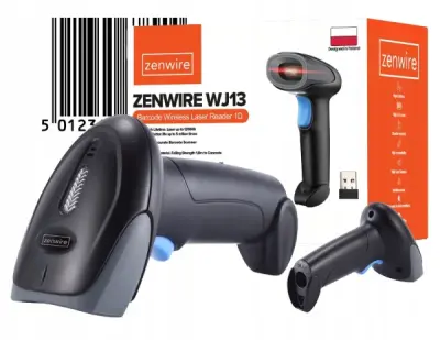 Zenwire WJ13 brezžični 1D čitalnik črtne kode USB 2,4 GHz, doseg 150 m, 350 sken/s, pomnilnik 300.000, Plug & Play