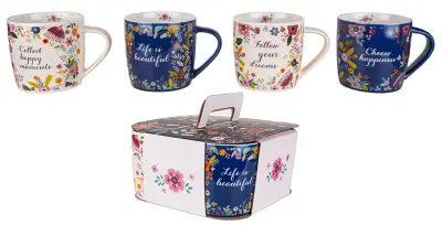 ALPEKSHOME, JOY, LONČKI H BOX, 300 ML, 4 KOS