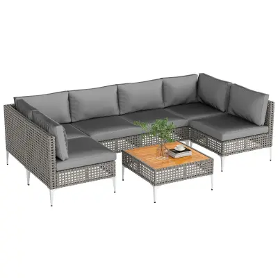 Garnitura vrtnega pohištva z mizo in kavčem