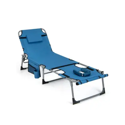 Zložljiv stol za plažo Nastavljivo naslonjalo za hrbet in noge