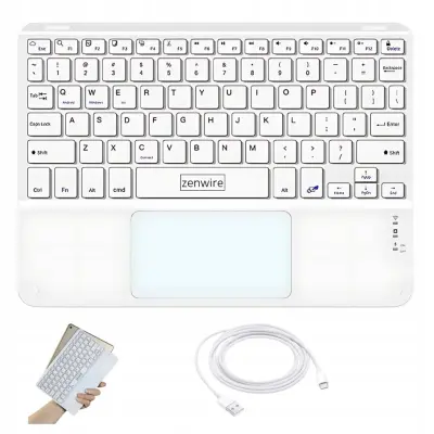 Zenwire WLK-619 brezžična Bluetooth tipkovnica s touchpadom, SLIM (USB-C polnjenje), za tablico, prenosnik in telefon