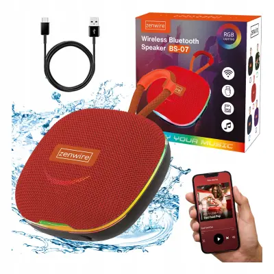 Zenwire Vibe BS-07 prenosni Bluetooth zvočnik 13 W z radiem FM, microSD/USB, RGB, IPX4